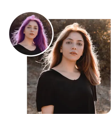 featureChange your hair color instantly in photos with AI.